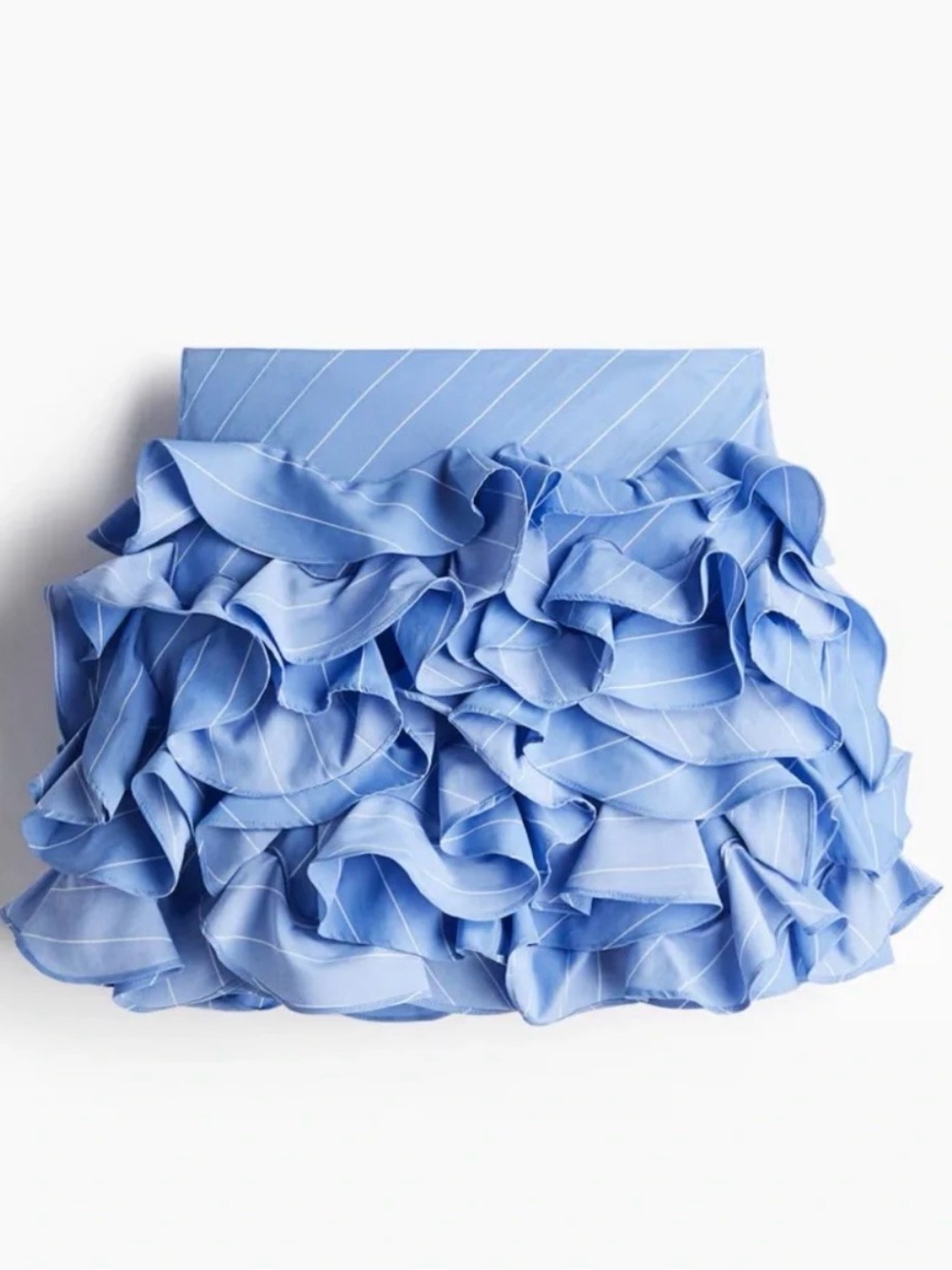 NWT H&M Blue Striped Ruffle Mini Skirt - Picture 4 of 7